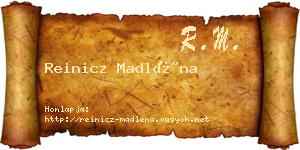 Reinicz Madléna névjegykártya